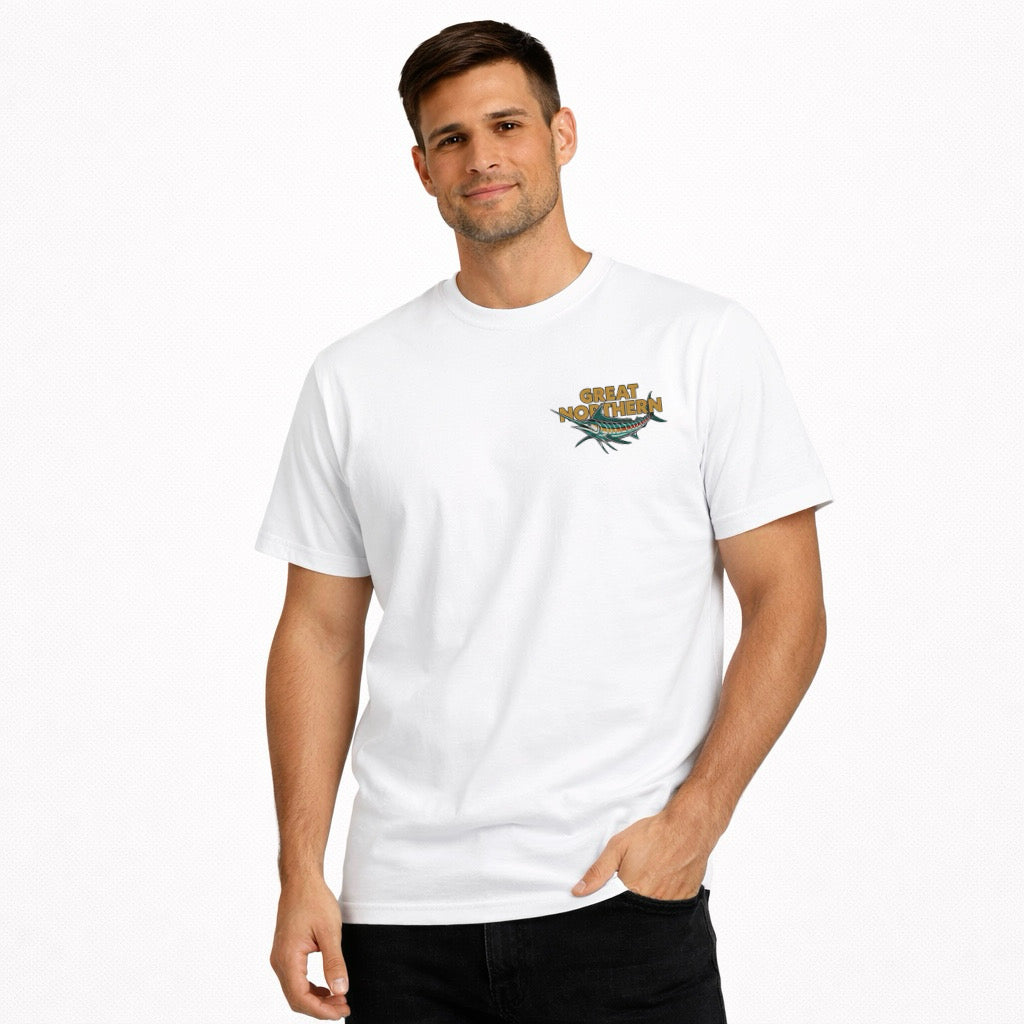 Great Northern Up Here Tee White