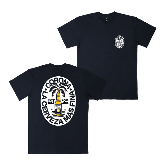 Beach Flora Tee Navy