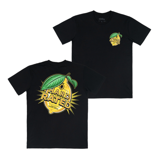 Hard Rated Zesty Lemon Tee Black