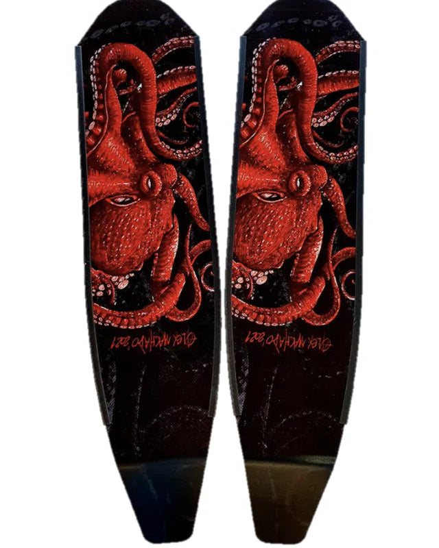 DiveR Fins - Green Mermaid - Wild Red Octopus