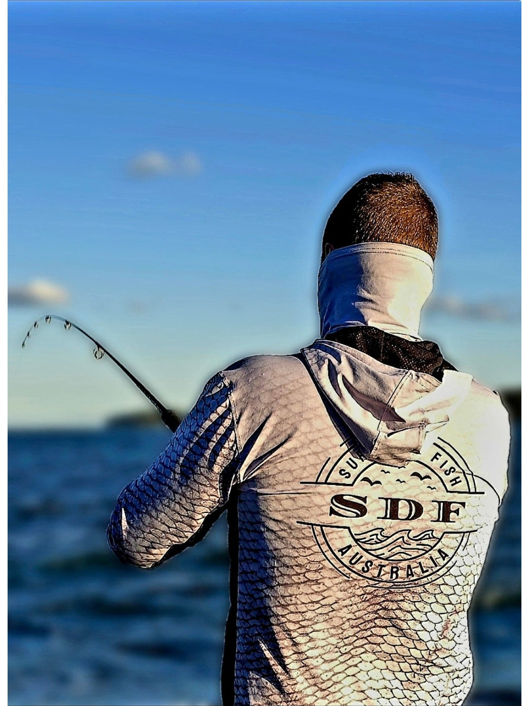 UPF50+ Long Sleeve Fishing Shirt With Hood And Gaiter Protection