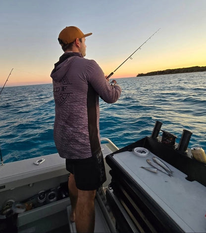 UV Fishing Shirt - UPF50+ Long Sleeve sun protection clothing with gaiter mask and hood