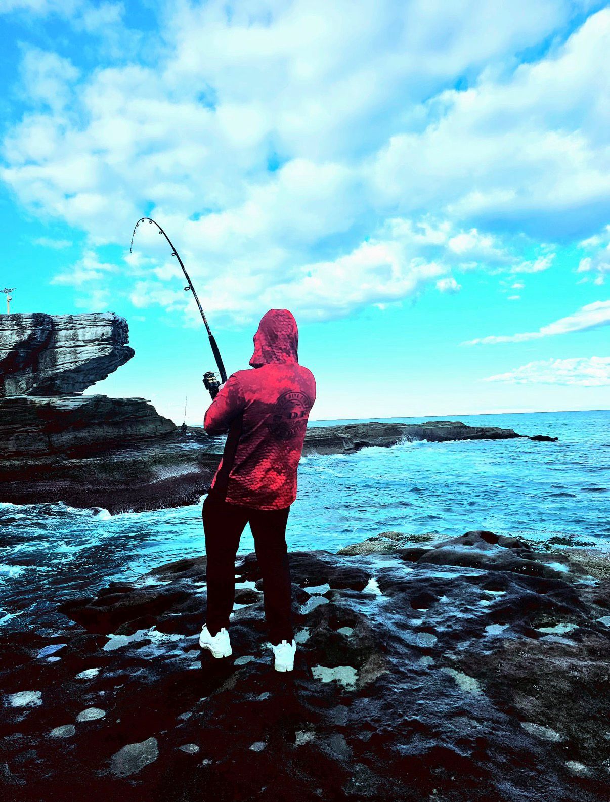 UV Fishing Shirt - UPF50+ Long Sleeve sun protection clothing with Gaiter mask and hood