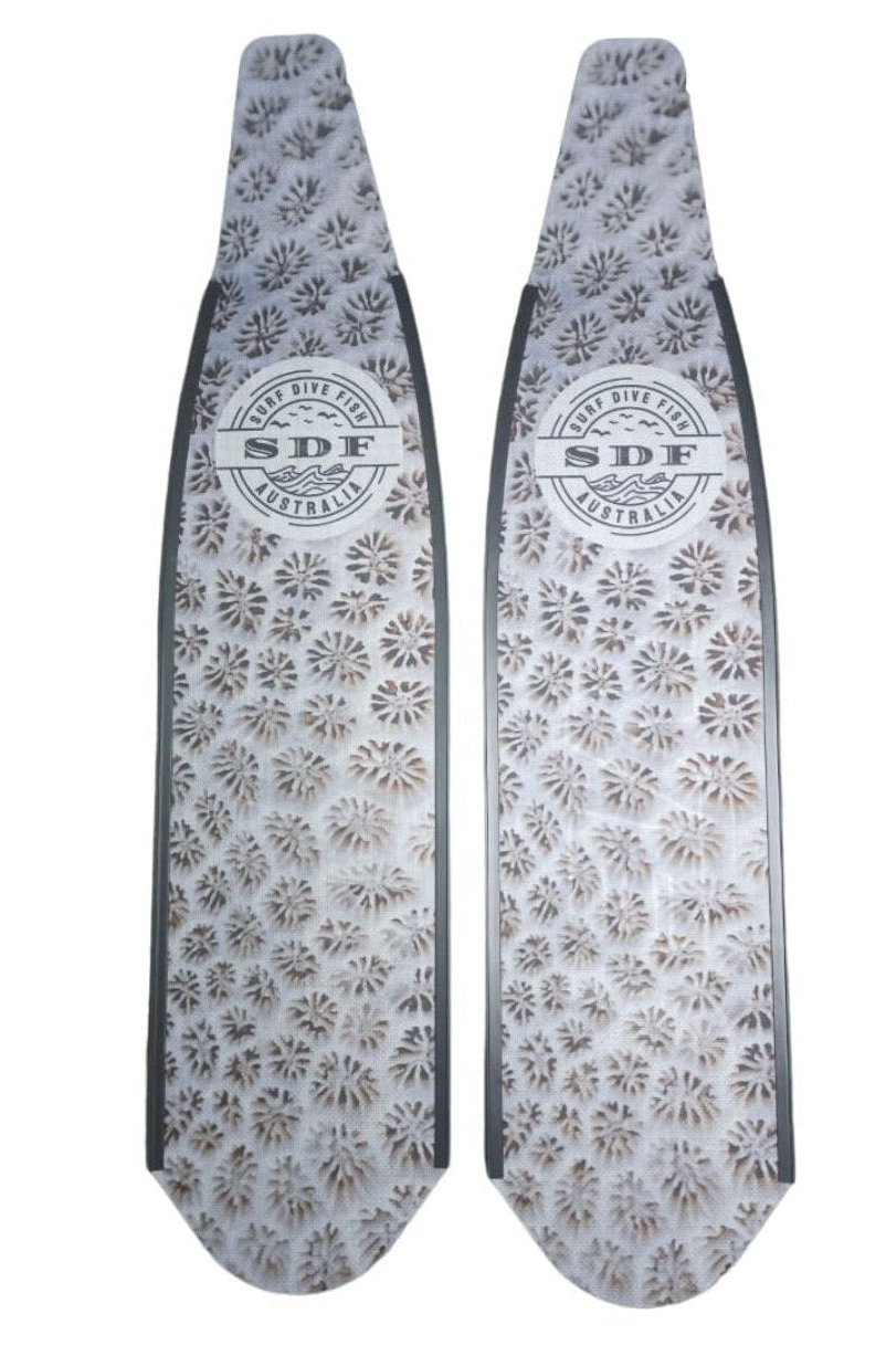 DiveR Fins Blades - SDF x DiveR White Coral Freediving Fins