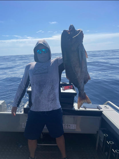 UV Fishing Shirt - UPF50+ Long Sleeve sun protection clothing with gaiter mask and hood